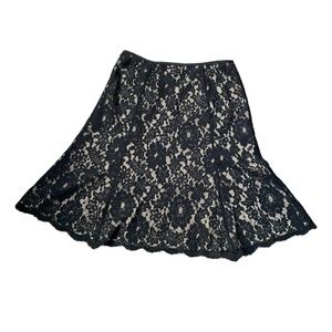 Black Ann Taylor Lace A-Line Skirt, Size 6